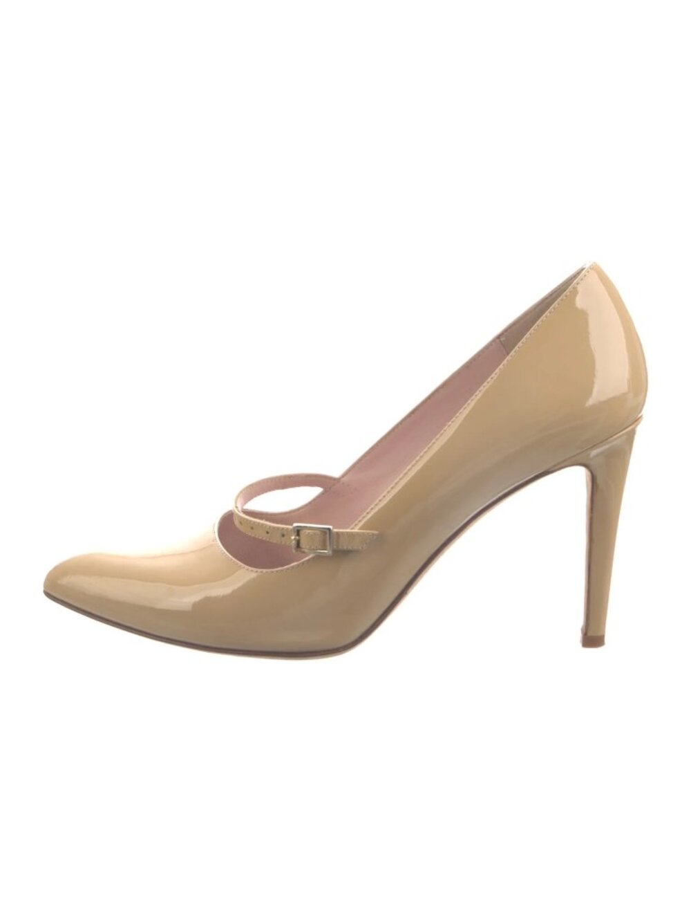 EUC - Kate Spade New York Patent Leather Mary Jane Pumps, Nude, 8
